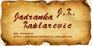 Jadranka Kaplarević vizit kartica